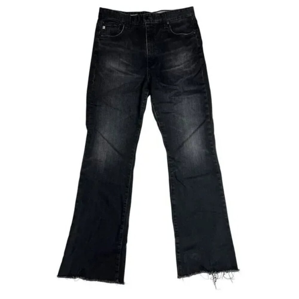NWT ($255) AG Black Alexxis High Rise Vintage Boot Cut Jeans Raw Hem Size 30